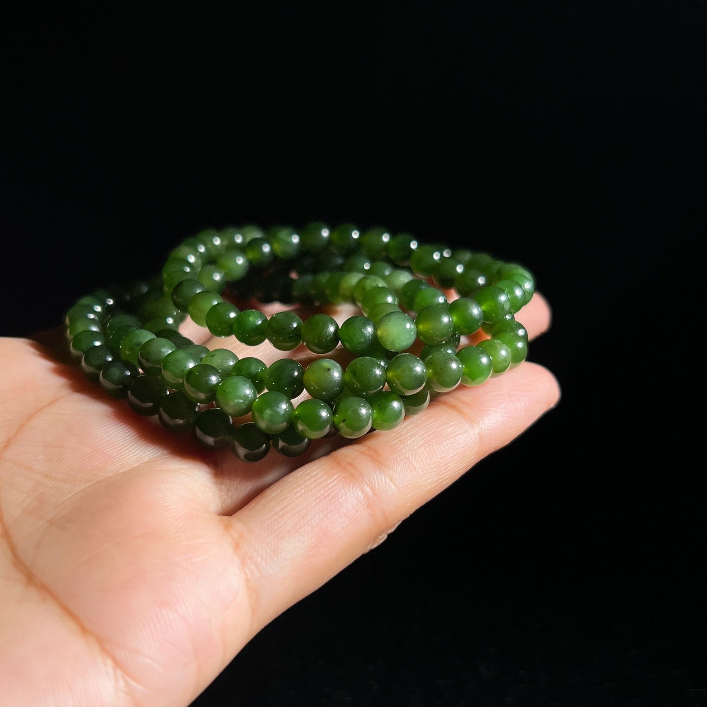 Hetian Nephrite Green Jade - 6mm