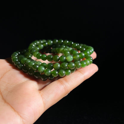 Hetian Nephrite Green Jade - 6mm
