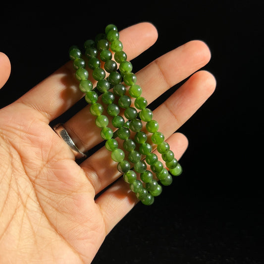 Hetian Nephrite Green Jade - 6mm