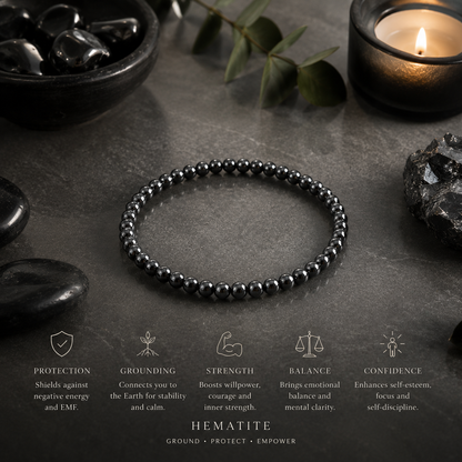 Hematite Bracelet - 4mm