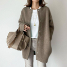 Women's cotton cardigan in coffee
