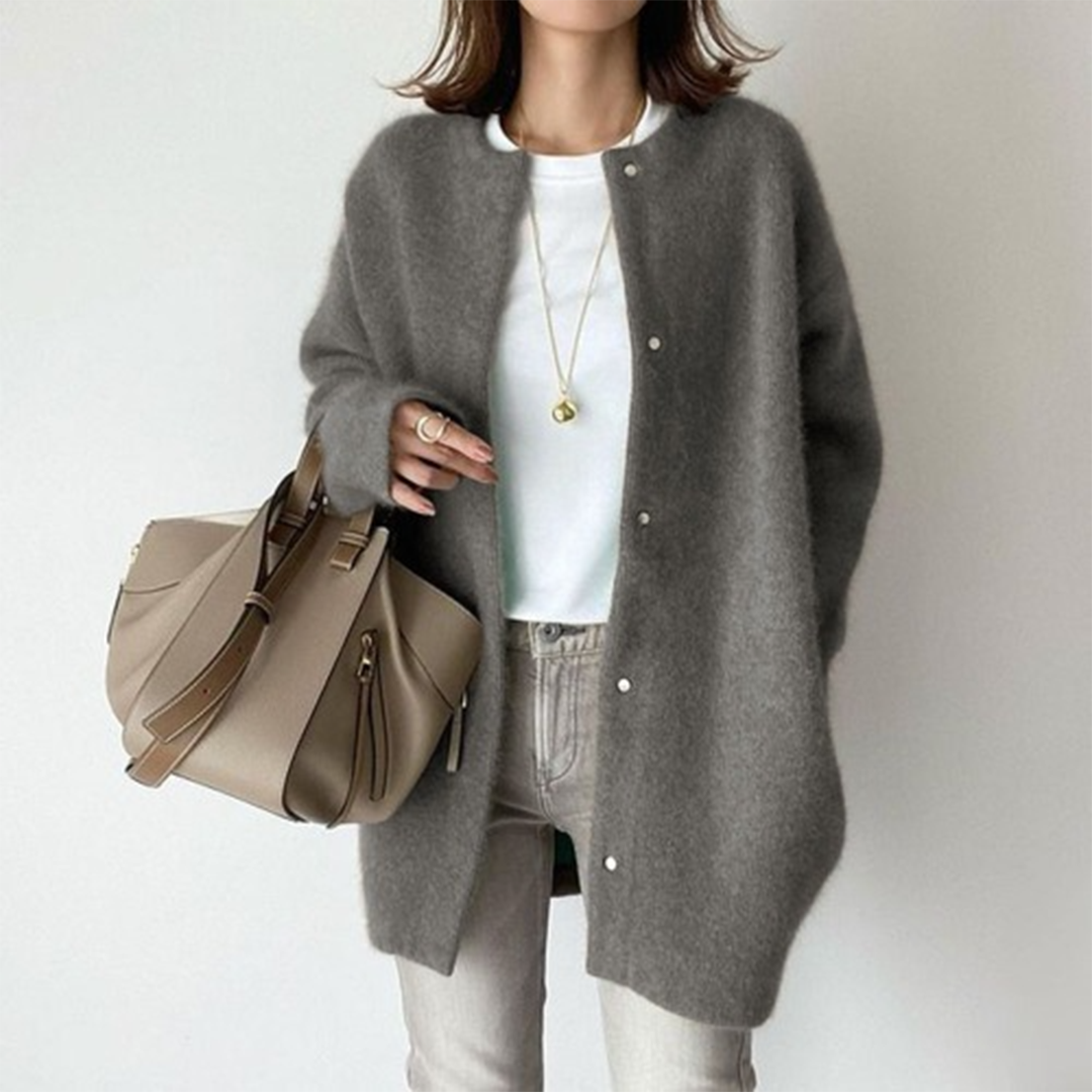 Women's cotton cardigan in grey