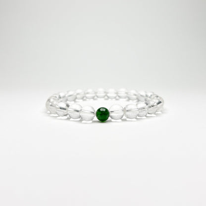 Clear Quartz & Chrome Diopside - 16mm