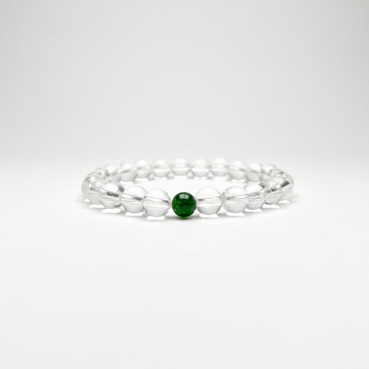 Clear Quartz & Chrome Diopside - 16mm