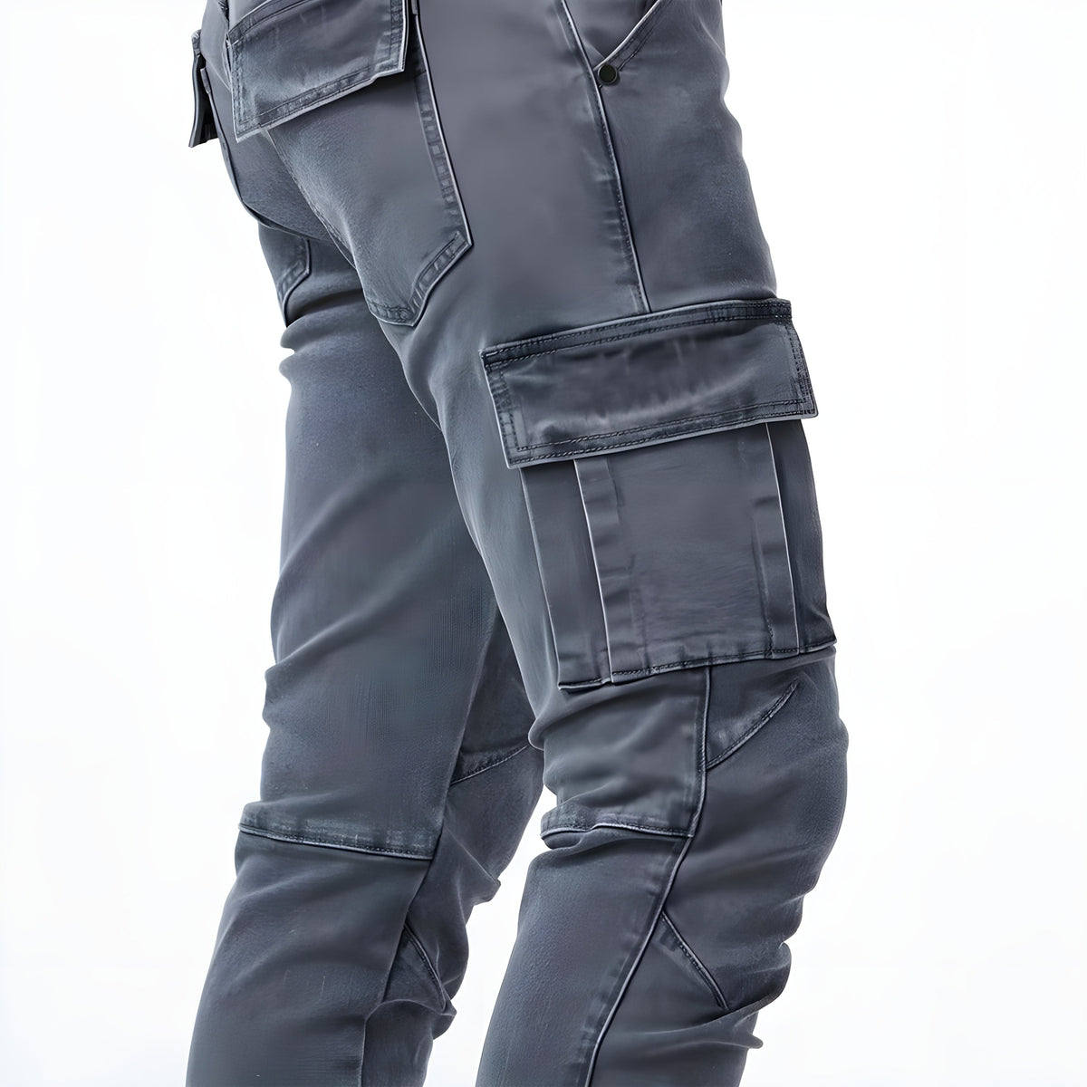 Men's stretch denim cargo trousers
