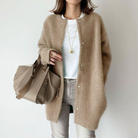Women's cotton cardigan in khaki